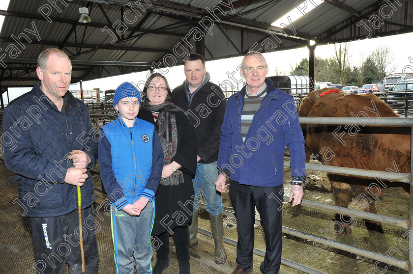 DSC 0043 
 Peter Feerick, Ballinrobe, Damien Reilly, Dunmore, Catherine Murphy (sponsor), Headford, Sean Bracken, Headford and Joe Wynne (Mart Manager).