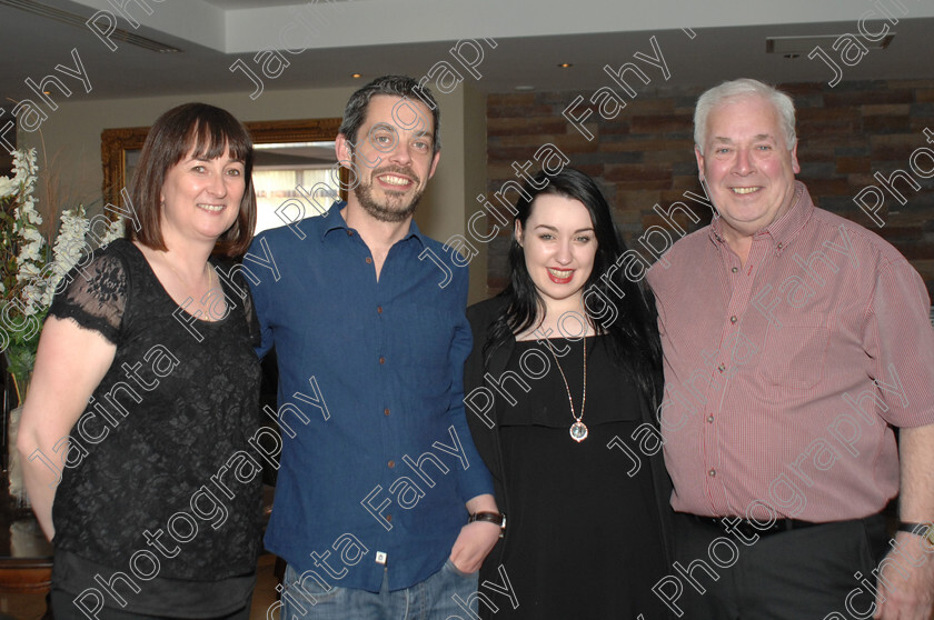 DSC 0027 
 Band members Maria Fahy, Colm Naughton and Catherine McHugh with Matt Keane.