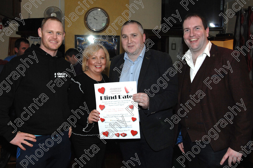 DSC 0043 
 Gary Scully, Mary Mulrooney, Padraig Carr and Councillor James Charity (Chairperson) at the Corrandulla/Annaghdown Playground committee Blind Date launch night in Hennelly's, Corrandulla.