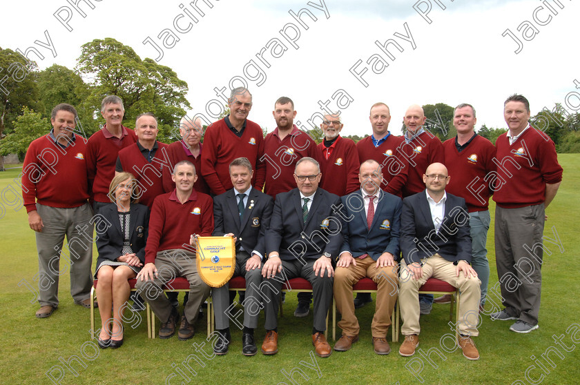 DSC 0012 
 9 Hole Inter Club Provincial Final Winners Connemara Isles Golf Club. (Back) Sean O’Cualain, Noel O’Tighernaigh, Stiofan MacDonnacha, Liam O’Maolaidha, Donal Standun, Pol O’Suilleabhain, Eamon O’Brien, Peadar O’Mainnin, Peadar O’Flaitheartha, Sean Seoighe, Peadar O’Flaitheartha. (Front) Bernie Raftery (Lady Captain, Dunmore Demesne Golf Club), Gearoid O’Cualain (Team Captain), Niall McSweeney (Honorary Treasurer, G.U.I.), Sean Breathnach (Club Captain), Micheal O’Cartuir (Club President) and Paul Cheevers (Vice Captain, Dunmore Demesne Golf Club).